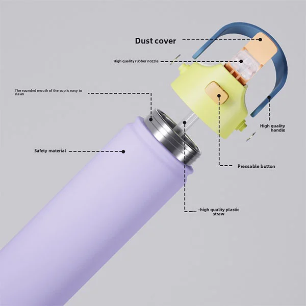 22oz Stainless Steel Space Bouncing Lid Flask